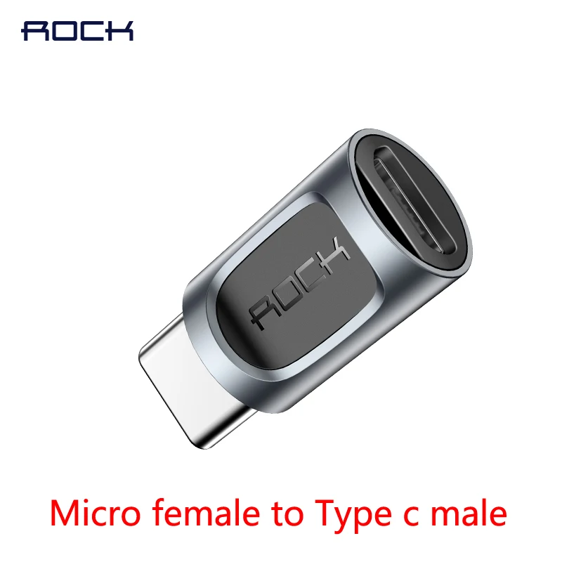 Rock micro usb к Type c адаптер зарядный кабель конвертер для iPhone Samsung huawei xiaomi 8 зарядное