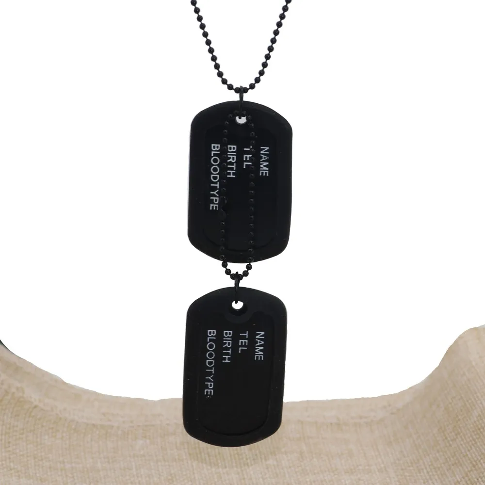 Черный четыре составных двойной карты американских солдат бренд dog tag ожерелье