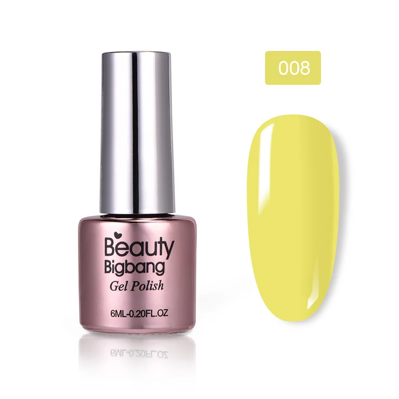 08 BeautyBigBang, 6 мл, 36 цветов, замачиваемый Гель-лак для ногтей, УФ-гель, верхнее покрытие, матовое покрытие, лаки для ногтей, для маникюра, верхнее покрытие, не протирается - Цвет: 08