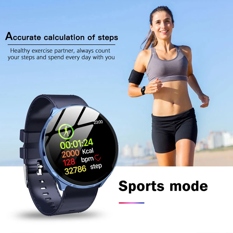 Kospet V12 Smartwatch мониторинг кислорода в крови/пульс/дыхательный свет/закаленное стекло кожаные Смарт-часы водонепроницаемые