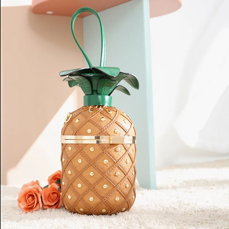 

High Quality Women Pu Leather Shoulder Bag Fashion Ladies Pineapple Design Chain Crossbody Bags for Women New Small Female Purse