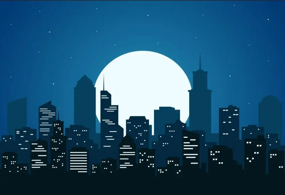

Виниловый тканевый фон для фотосъемки с изображением ночного неба, полной луны, супер красивых городов, зданий, высокого качества, с компьютерной печатью