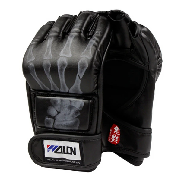 Hot Sale Half Finger Boxing Gloves Kung Fu Fighting Martial Arts Made of High Quality PU leather Free Shipping |