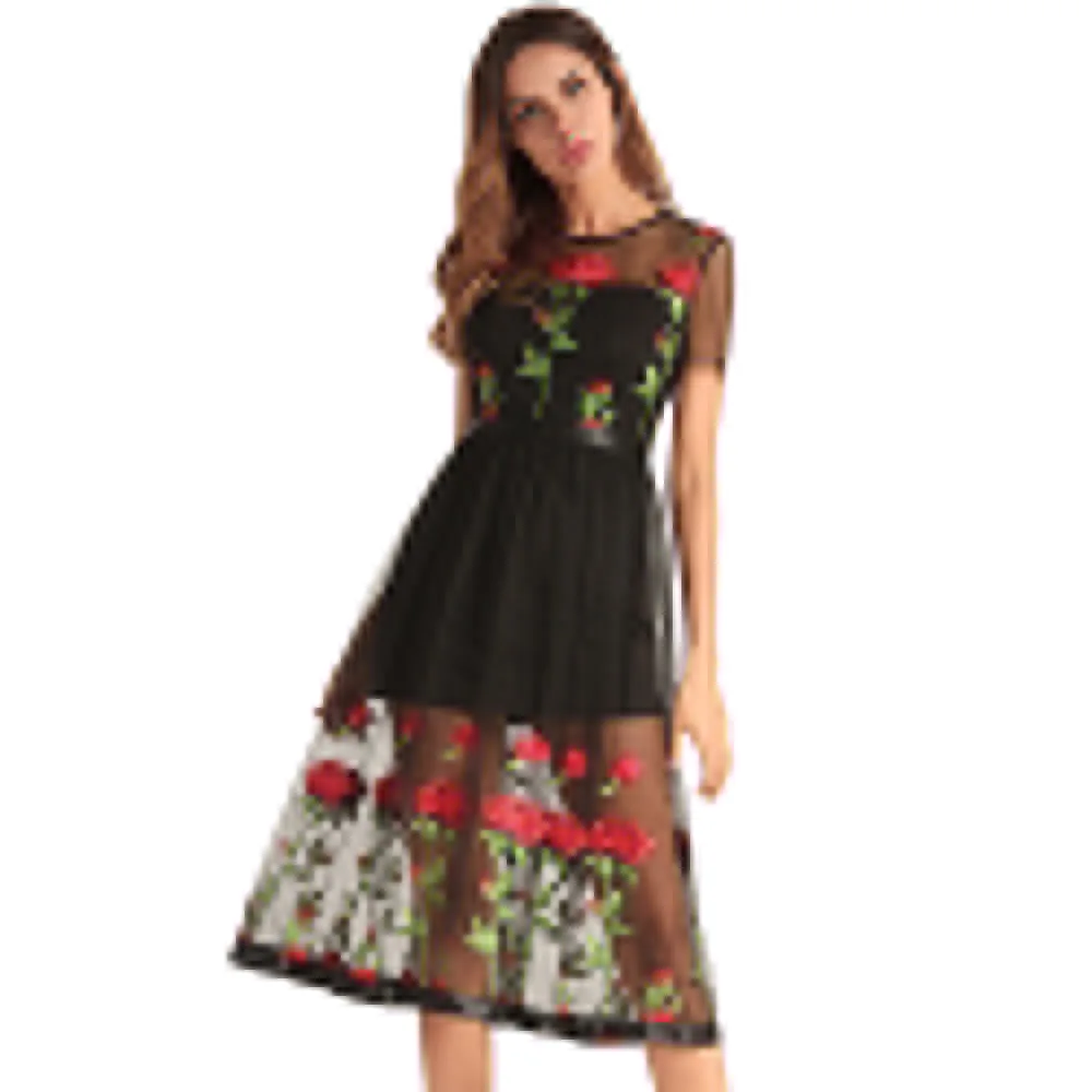 Цветочной вышивкой платье кружевное длинные omen сексуальные большие размеры