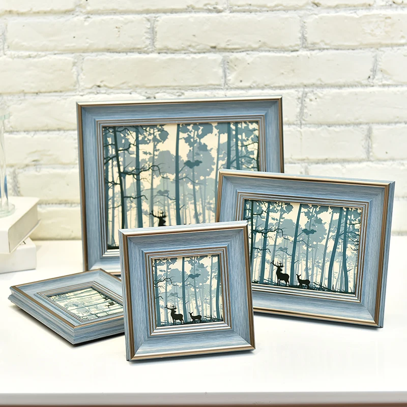 Креативная синяя фоторамка в стиле ретро фотоальбом рамка для фотографий 4/5/6/7/10