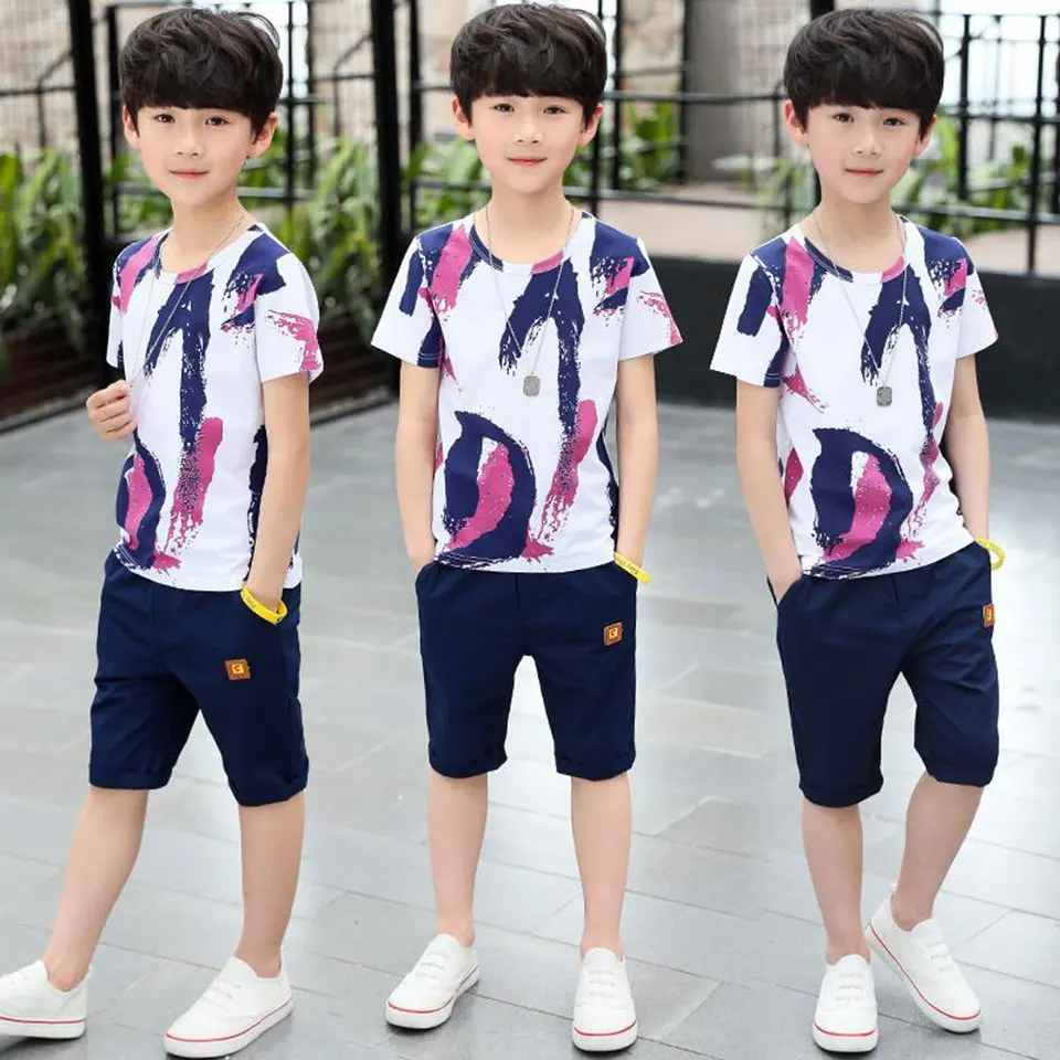 

New 2019 Summer Fashion Baby Boy Suits Short Sleeve t-shirt Tops +Short Pants Outfits Set Casual Newborn Kids Boys Set 2Pcs