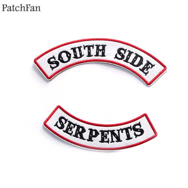 Patchfan TV-SHOW ривердейл зеленая змея Southside Serpents нашивки железа на para рубашка сумка Одежда Куртка вышитый значок A1132