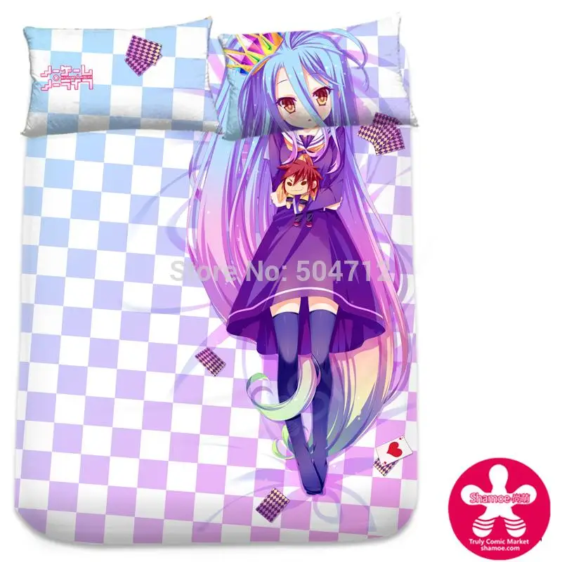 Наматрасник из молочного шелка с японским аниме мультяшным принтом No Game Life