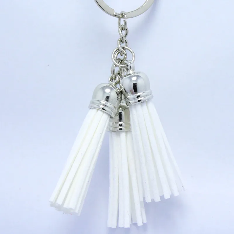 Серебряные цепи замшевые кожаного брелка для ключей из сверхтонкого волокна 3