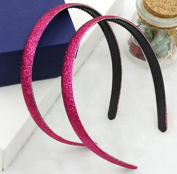 rose pink 20 шт./лот 10 цветов зажим для волос для девочек повязка на голову для блестящего покрытия пластиковая Нескользящая лента для волос аксессуары для волос для девочек - Цвет: rose pink