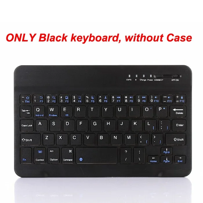 BLACK KEYBOARD ONLY Для samsung Galaxy Tab A 8,0 SM-T380 SM-T385 8 дюймов Универсальный ноутбук планшет Беспроводная Bluetooth клавиатура из искусственной кожи чехол - Цвет: BLACK KEYBOARD ONLY