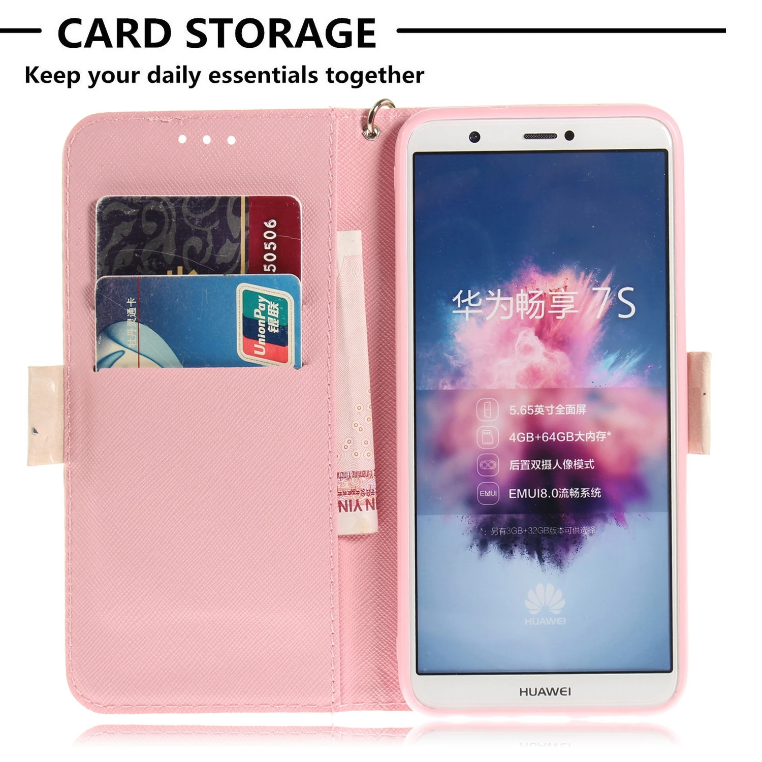 Чехол Кошелек для Huawei P Smart FIG LX1 L21 кожаный чехол мобильного телефона PSmart яркая