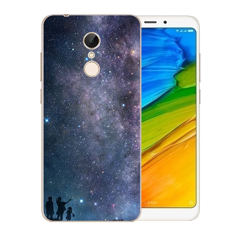 5.7 inch For Xiaomi Redmi 5 Phone Case Soft Silicone TPU Back Cover for Capa Starry Sky Pattern xaomi Shell |