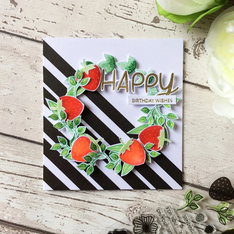 Strawberry and Flowers Transparent Clear Silicone Stamp/Seal for DIY ScrapbookingPhoto Album Decorative Card Making Stamp 4x6in | Дом и сад