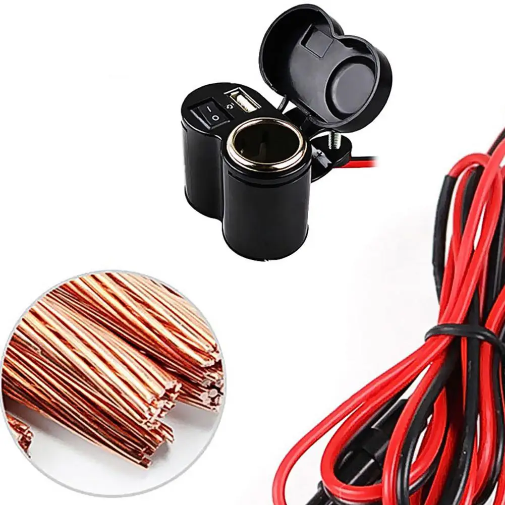 12V Автомобильная мотоциклетная Водонепроницаемая Зажигалка для прикуривателя USB