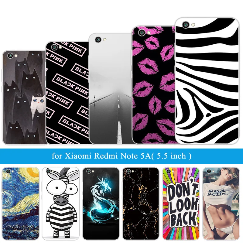 ТПУ чехол для Xiaomi Redmi Примечание 5A Мягкий силиконовый телефона Зебра черный Hongmi