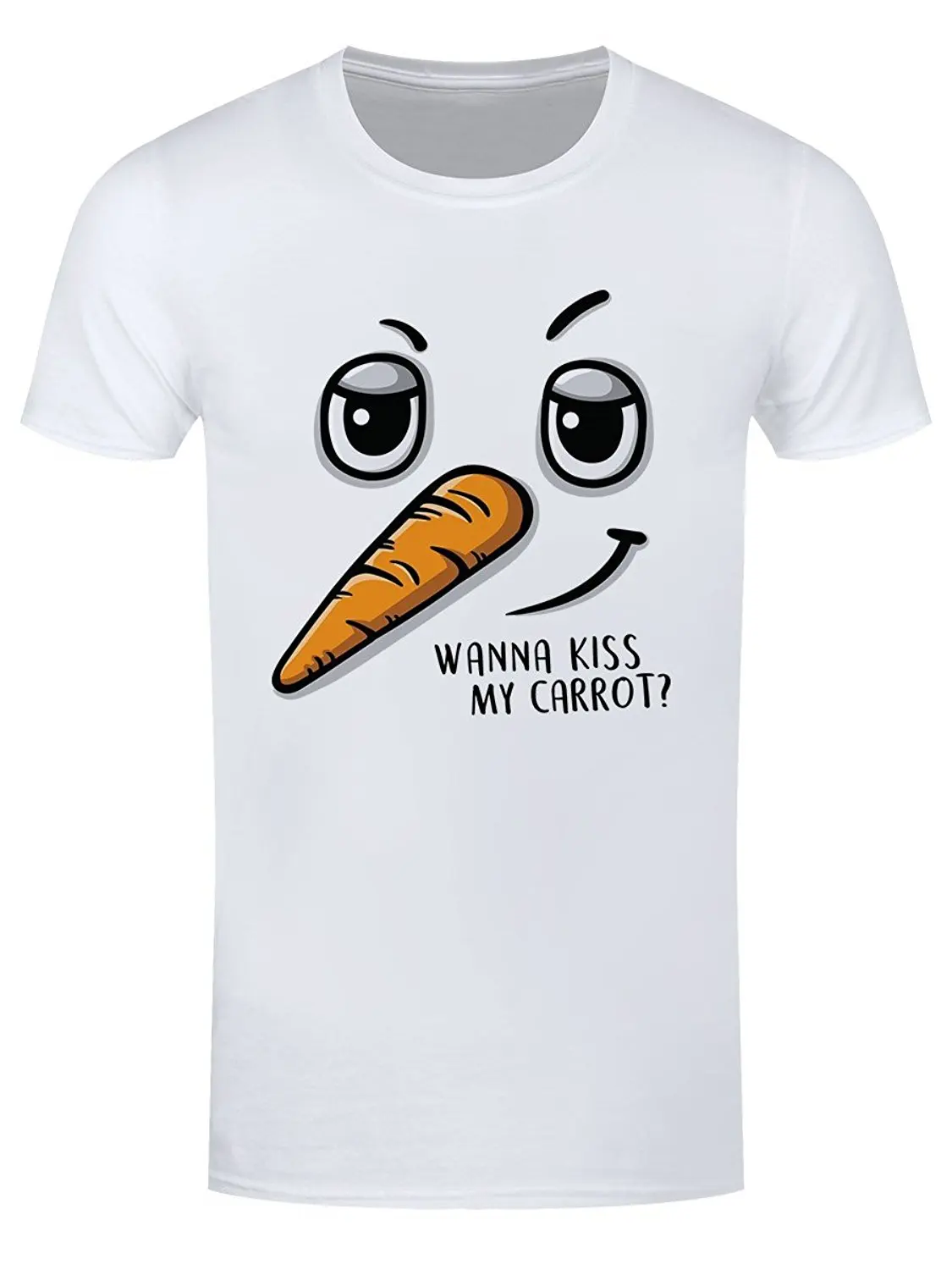 Мужская белая Рождественская футболка Wanna Kiss My Carrot одежда большие размеры