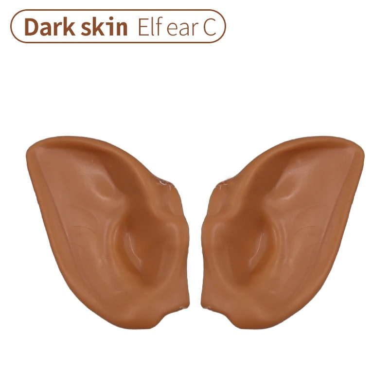 Dark-skin-Elf-ear-C Blyth кукла ухо человеческие уши, эльф Уши установлен с глиной, не требуется резки белая кожа, загар кожа, темная кожа, натуральная кожа - Цвет: Dark-skin-Elf-ear-C