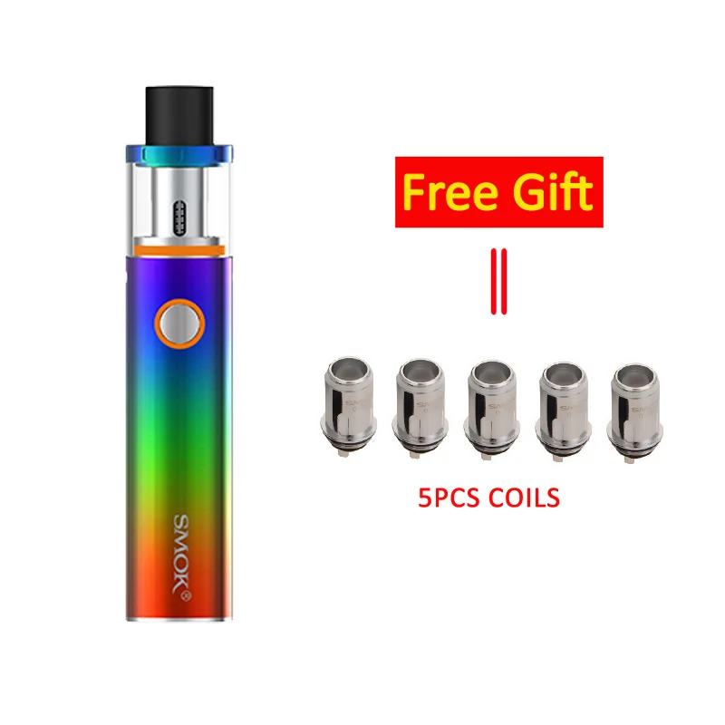 Smok Vape Pen 22 комплекта встроенный аккумулятор 1650 мАч с вейп-ручкой 22 резервуара Ом двухъядерный светодиодный индикатор электронная сигарета - Цвет: 7color with 5pc coil