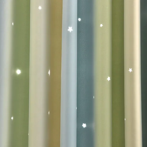 Green NAPEARL 1 шт. Тюль Шторы Радуга Цвет капли для гостиной оконные рамы детей полые звезды мечта нить ткань - Цвет: Green