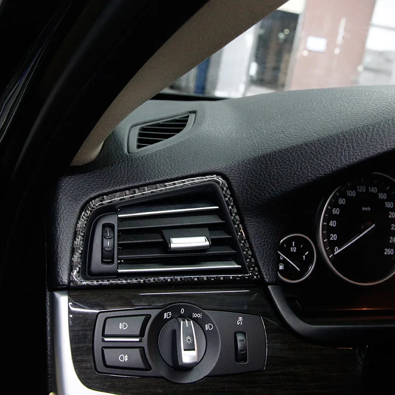 

2pcs Real Carbon Fiber For BMW 5 Series F10 F18 520 2011-2017 Car Side Air Conditioning Vent Frame Trim Stickers Left Hand Drive