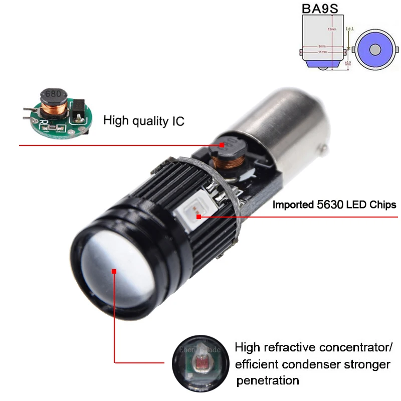 2 шт. оранжевый Янтарный 4SMD+ XBD 5 Вт Canbus ОШИБОК BA9S BAX9S BAY9S светодиодные лампы для парковки T4W H6W H21W для автомобильного освещения 12 В постоянного тока