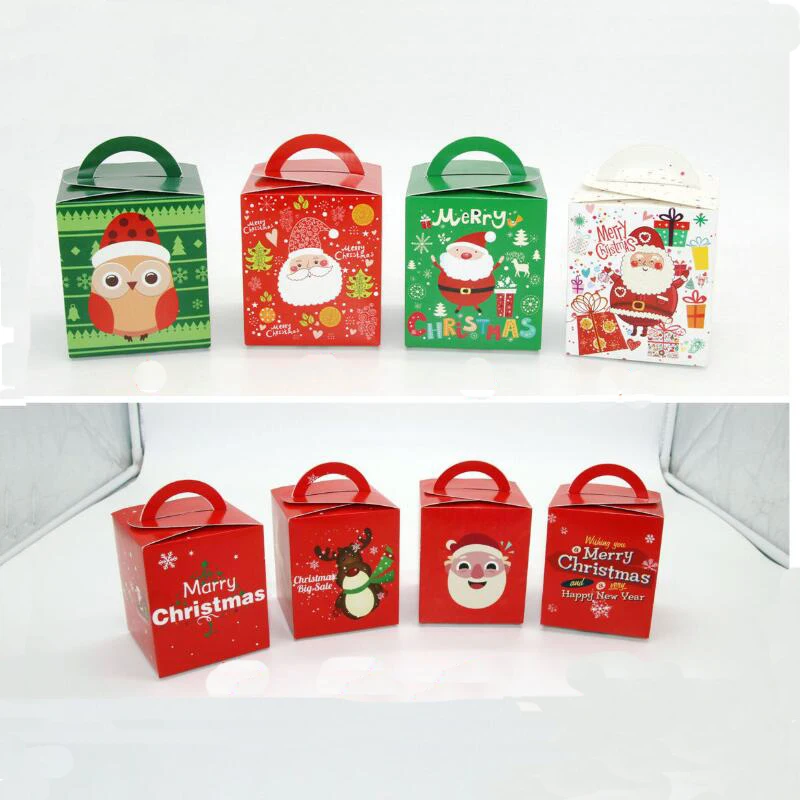 

10pcs/lot DIY Paper Christmsa Gift Box Happy Birthday Party Cookies Sweet Dessert Decoration Candy Chocolate Boxes