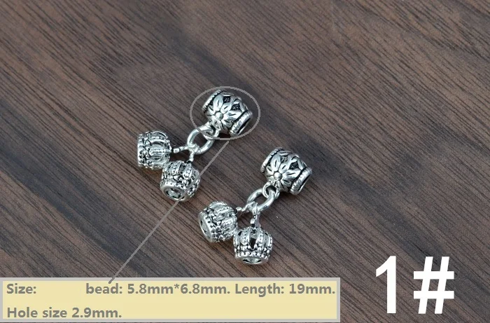 925 Серебряная корона Шарм DIY браслет Шарм на удачу Шарм ювелирные изделия небольшой кулон - Окраска металла: Style 2