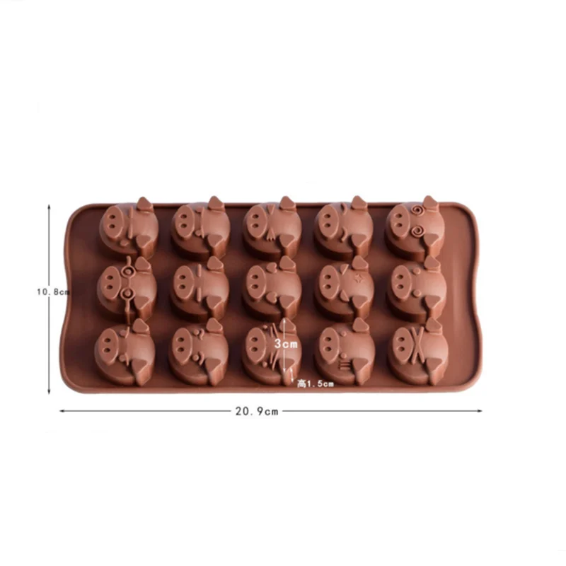 1 шт. Sugarcraft забавная свинья фигурные силиконовые формы 15 отверстий мыло Конфета