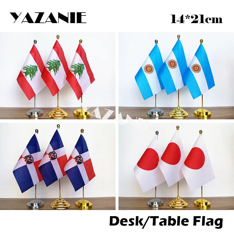 YAZANIE 14*21 см, флаг с пластиковой подставкой для японского стола в Аргентине и Ливане