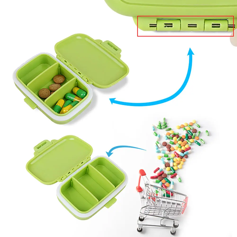 Коробка для хранения таблеток 3 отсека дорожный портативный витаминный