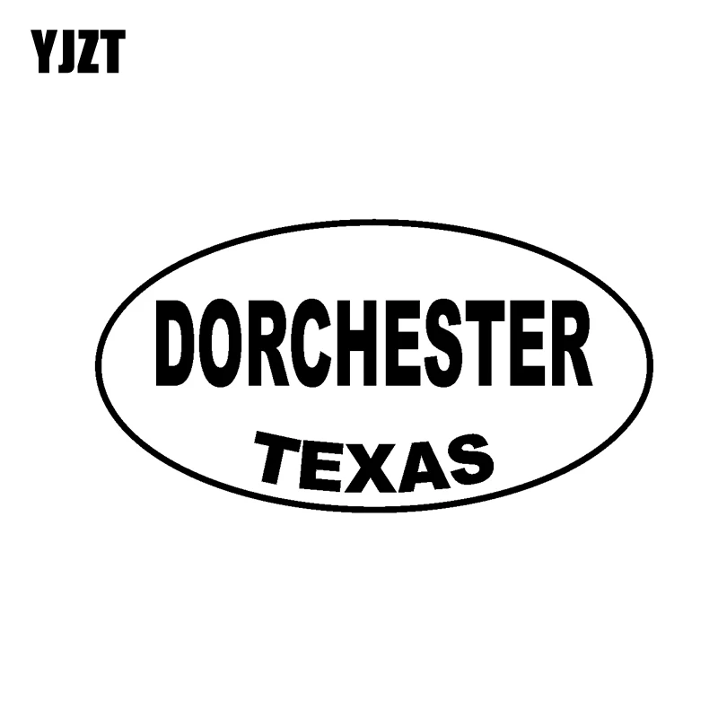

YJZT 13,8 см * 7,3 см DORCHESTER Техасская овальная виниловая наклейка автомобильная наклейка черная серебряная фотография