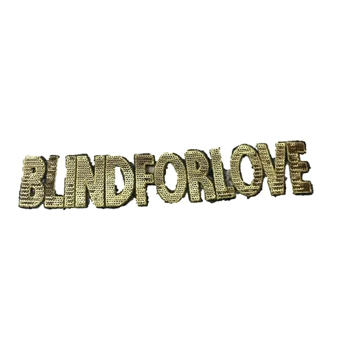 Gold BLINDFORLOVE 1 шт "Штора для любви" "Голливуд" Блестки полоски аппликационная нашивка с вышивкой утюжок на заплатках - Цвет: Gold BLINDFORLOVE