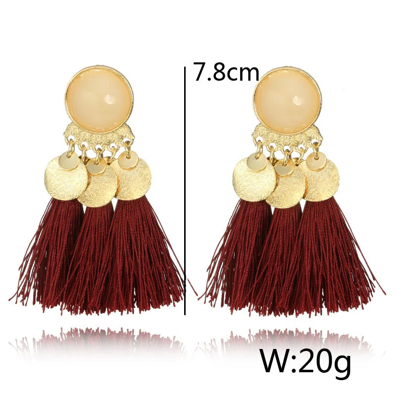 2018 new earrings arrivals Vintage Coins Long tassel summer Bohemia large flower original earring Woman's multicolor | Украшения и