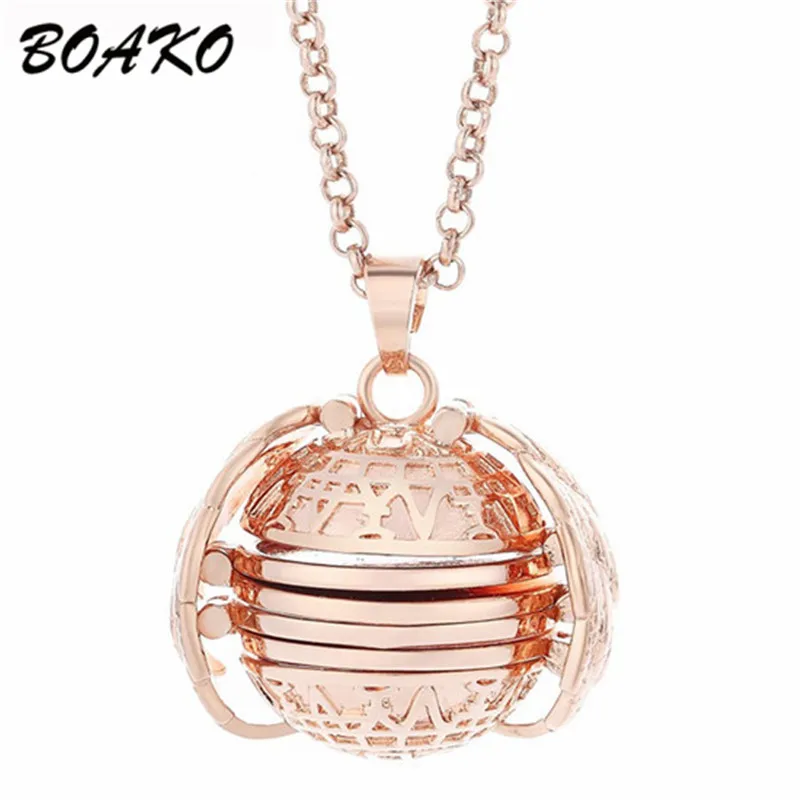 Rose Gold Расширение фото медальон ожерелье женский ангел крылья кулон ожерелье ювелирные изделия открытое ожерелье изысканные украшения крутящий момент подарок - Окраска металла: Rose Gold