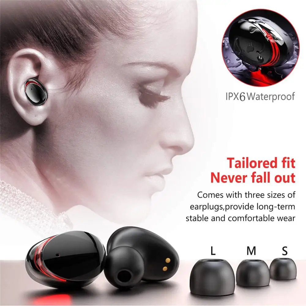 TWS T8 Bluetooth наушники настоящие беспроводные вкладыши бас стерео IPX6