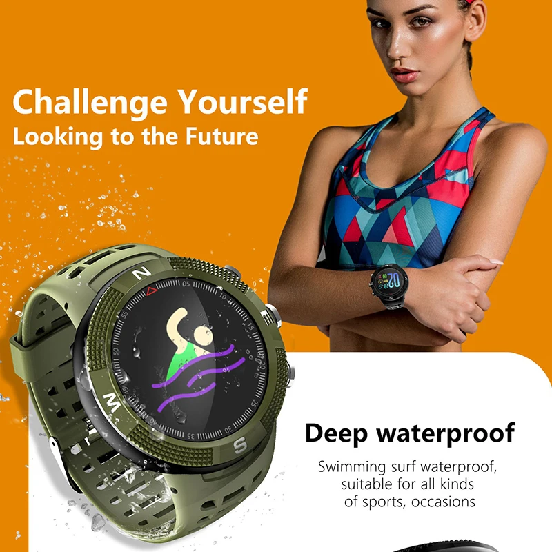 Focussmart F18 gps умные часы кровяное Давление Heart Rate Monitor Фитнес трекер IP68