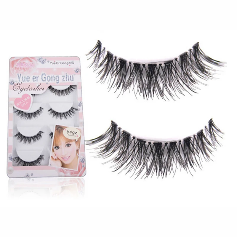 Ручная работа 5 пар Толстые Мягкие Длинные перекрещивающиеся накладные ресницы