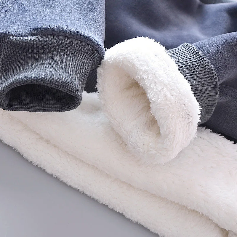 Newborn baby boys clothing sets autumn winter toddler cartoon thick velvet vest+tops+pants 3pcs tracksuits for bebe girls infant