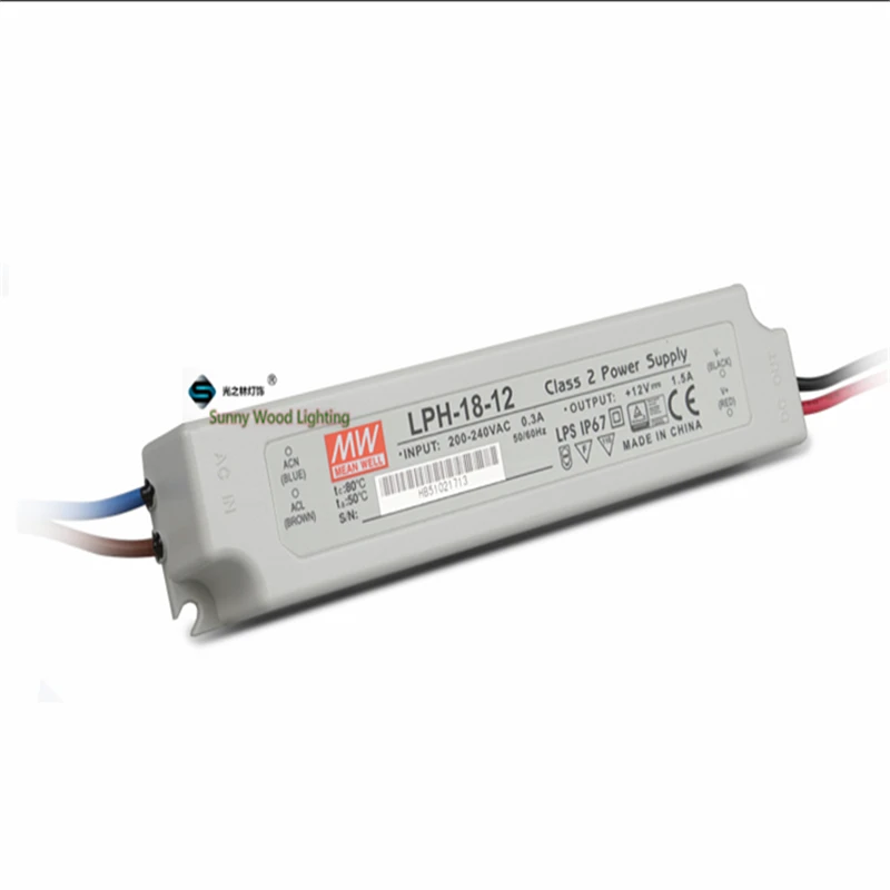 2 шт./лот IP67 LPS класс 200-240Vac вход 12VDC выход питания 1.5A 18 Вт драйвер для наружного CE