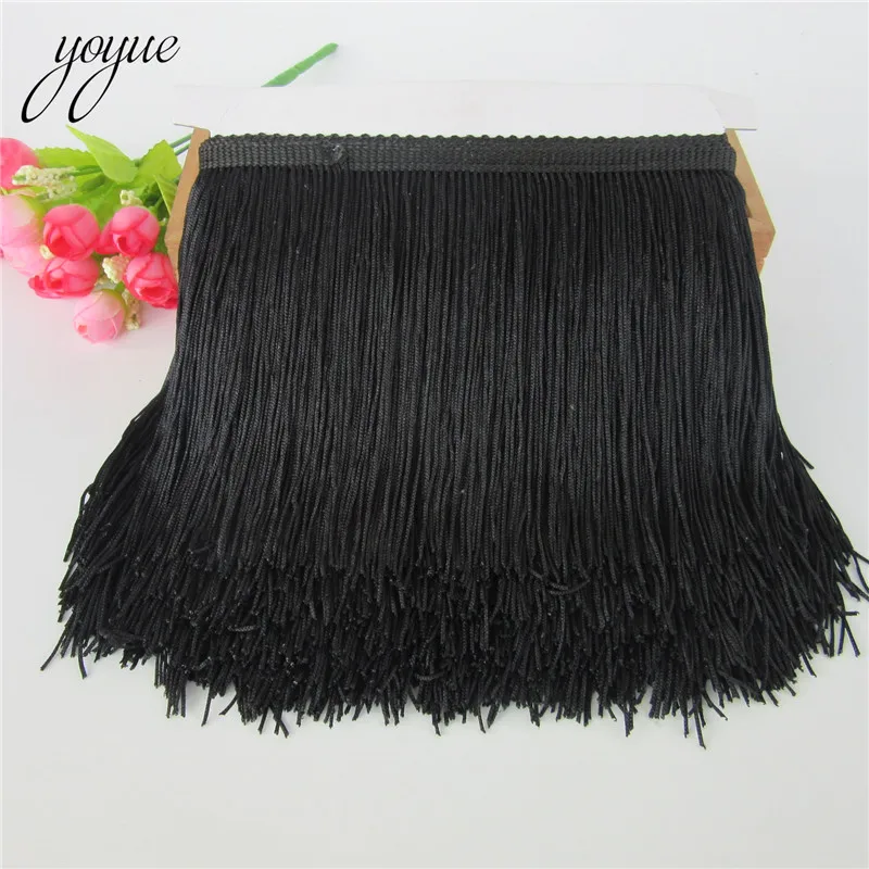 Black YOYUE полиэстер 10 ярдов 15 см широкая кисточка кружевная бахрома отделка diy бахрома для пошив одежды бахромой Ремесло 31 Цвета - Цвет: Black