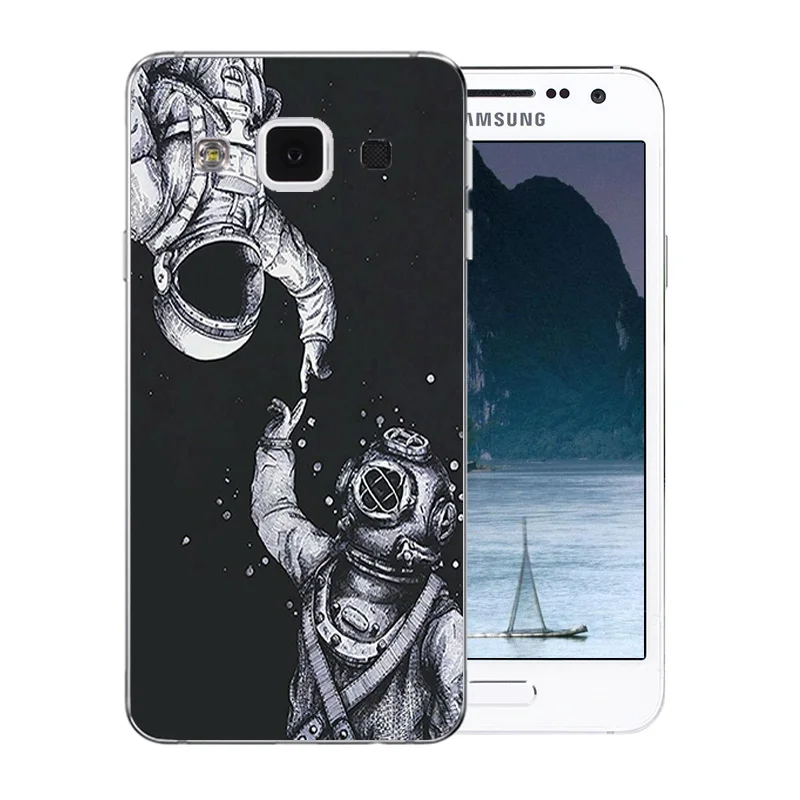 Чехол для телефона Samsung A3 2015 Capa мягкий силиконовый рисунок космическая Луна Galaxy