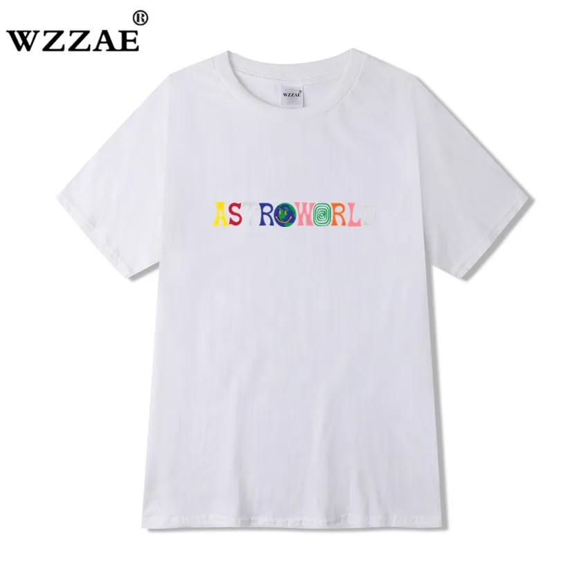 Трэвиса Скотта AstroWorld Tour футболка для мужчин и женщин 1:1 Трэвиса Скотта футболки Топы Футболки Уличная Хип-хоп kanye ASTROWORLD футболка