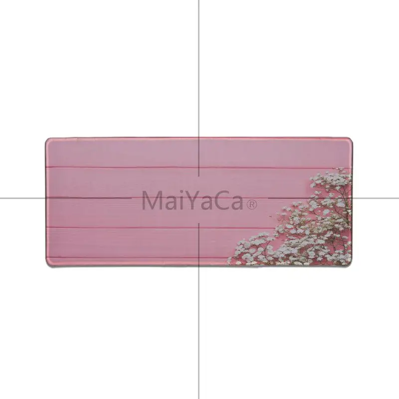 Игровой коврик для мыши MaiYaCa фиолетовый розовый белый цветочный узор по дереву