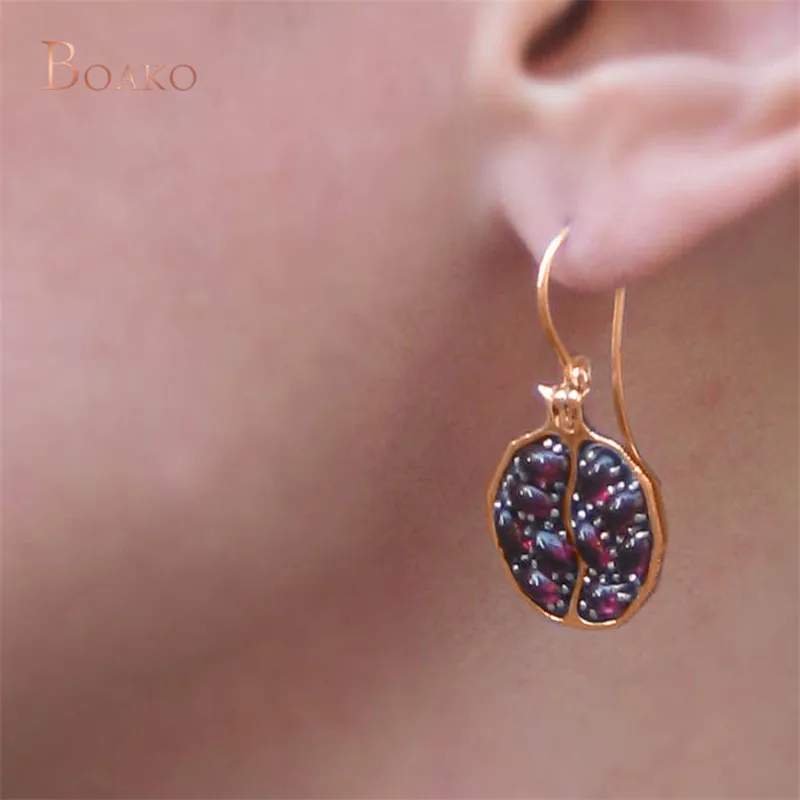 сережки серьги женские для Для женщин круглые гранатовая серьга розовое цвета