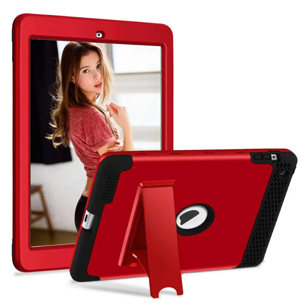 red Для iPad 2/3/4 чехол трехслойный сверхмощный ударопрочный Прочный гибридный защитный чехол для всего тела для iPad 4 3 2 - Цвет: red