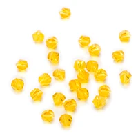 50 piece yellow twisted cut faceted crystal glass spacer beads jewelry making for handmade bracelet necklaces diy 6 10mm