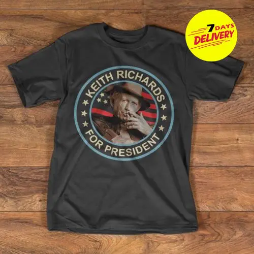 Keith Richards For President Футболка мужская хлопковая летняя футболка с круглым вырезом