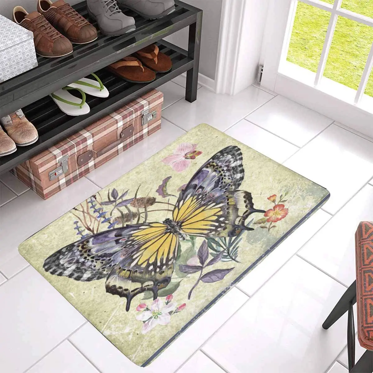 Butterfly Indoor Entrance Doormat Backing Non Slip Door Mat Rugs Home Decor | Дом и сад