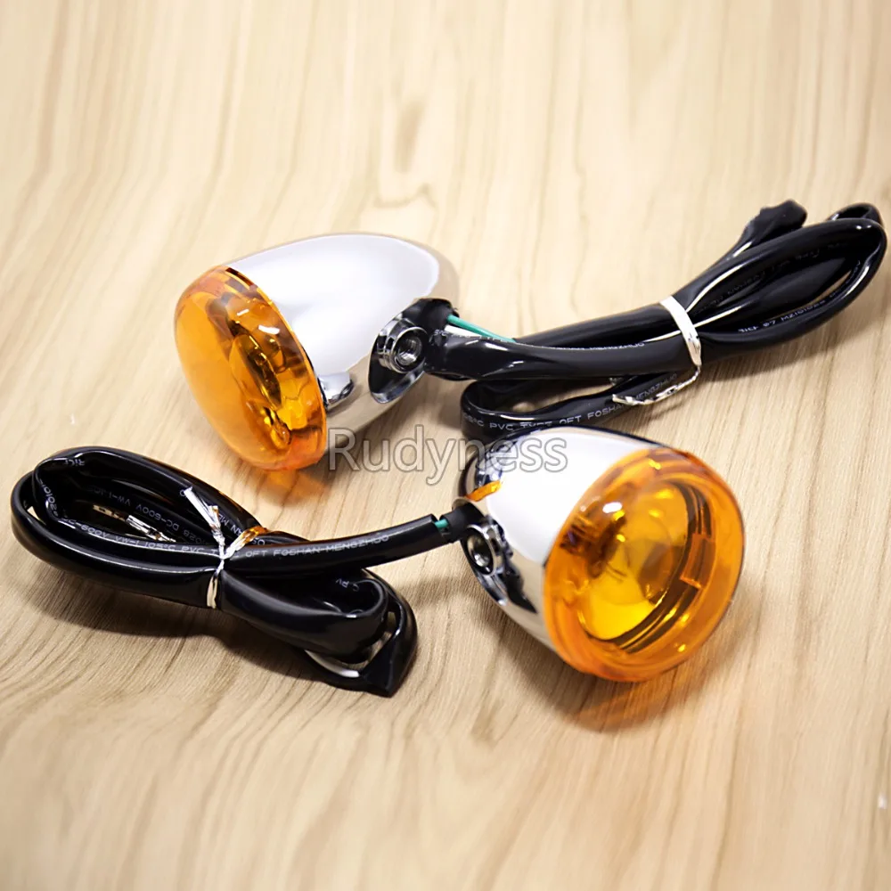 Задние хромовые пули Oranged поворотники и длинные кронштейны для Harley Dyna Softail Fatboy